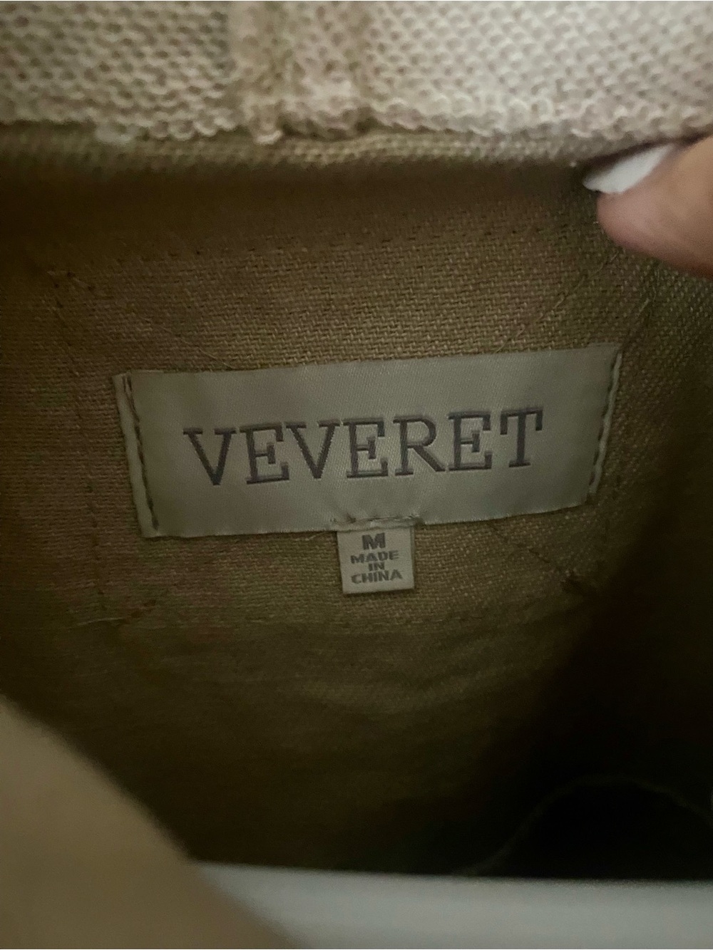 Veveret Star-Embroidered Utility Jacket in Beige NWOT - Picture 2 of 3